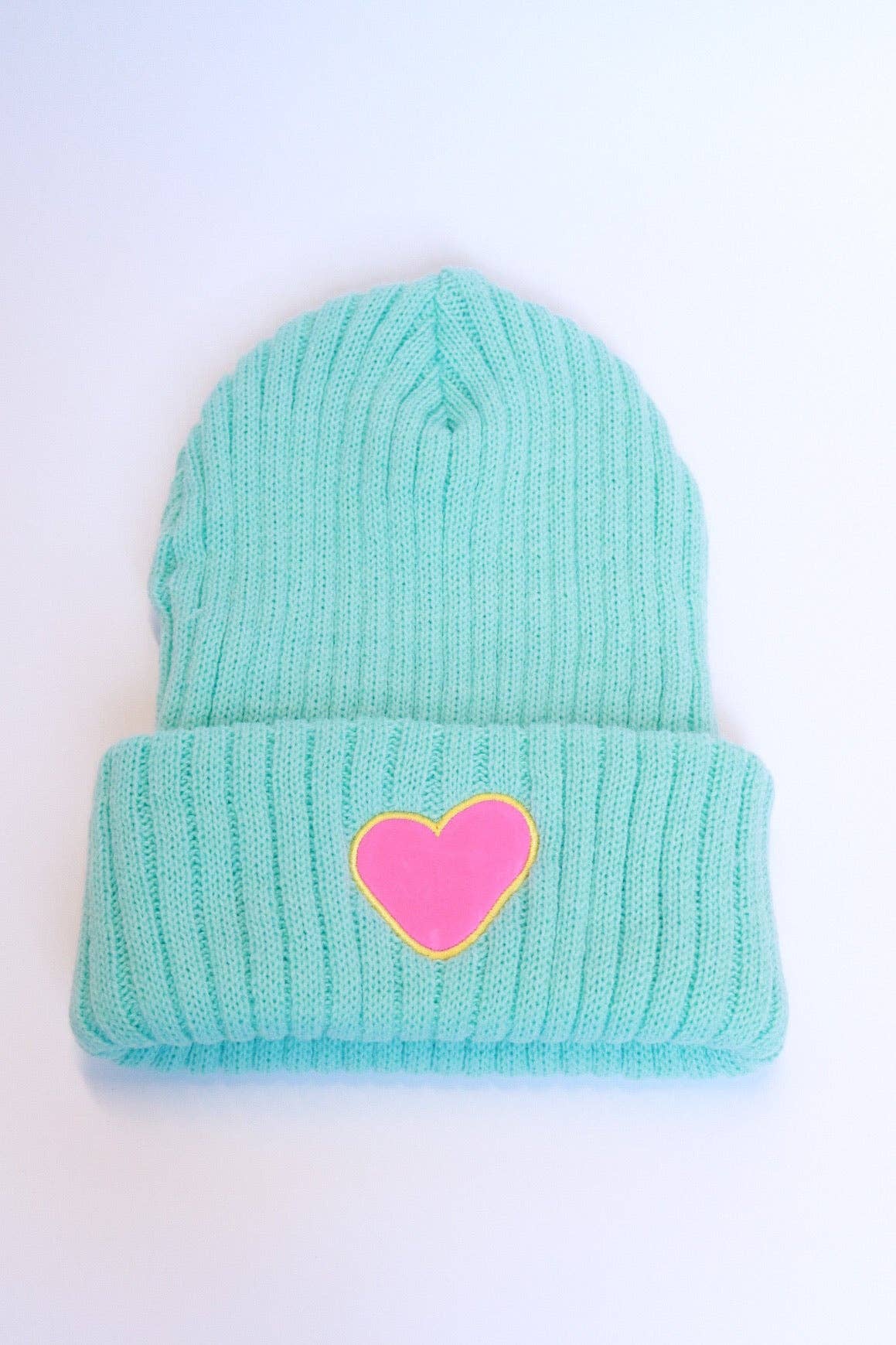 XOXO by magpies | Azure & Pink Heart Beanie