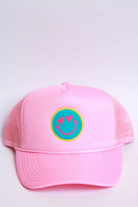 XOXO by magpies | Bubblegum Pink Smiley Trucker