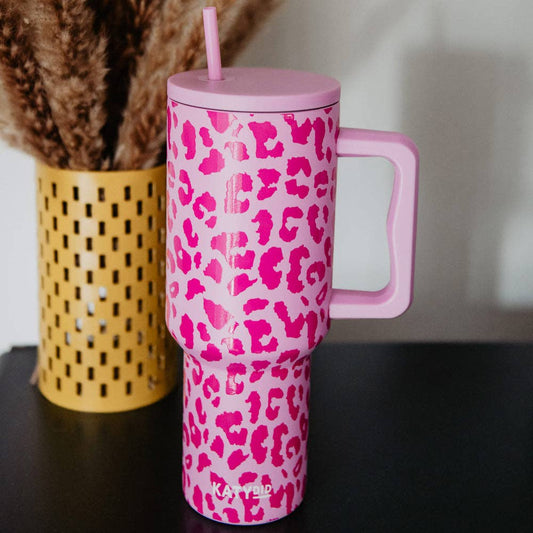 Modern Light Pink Leopard 38 Oz Stainless Steel Tumbler: Light Pink