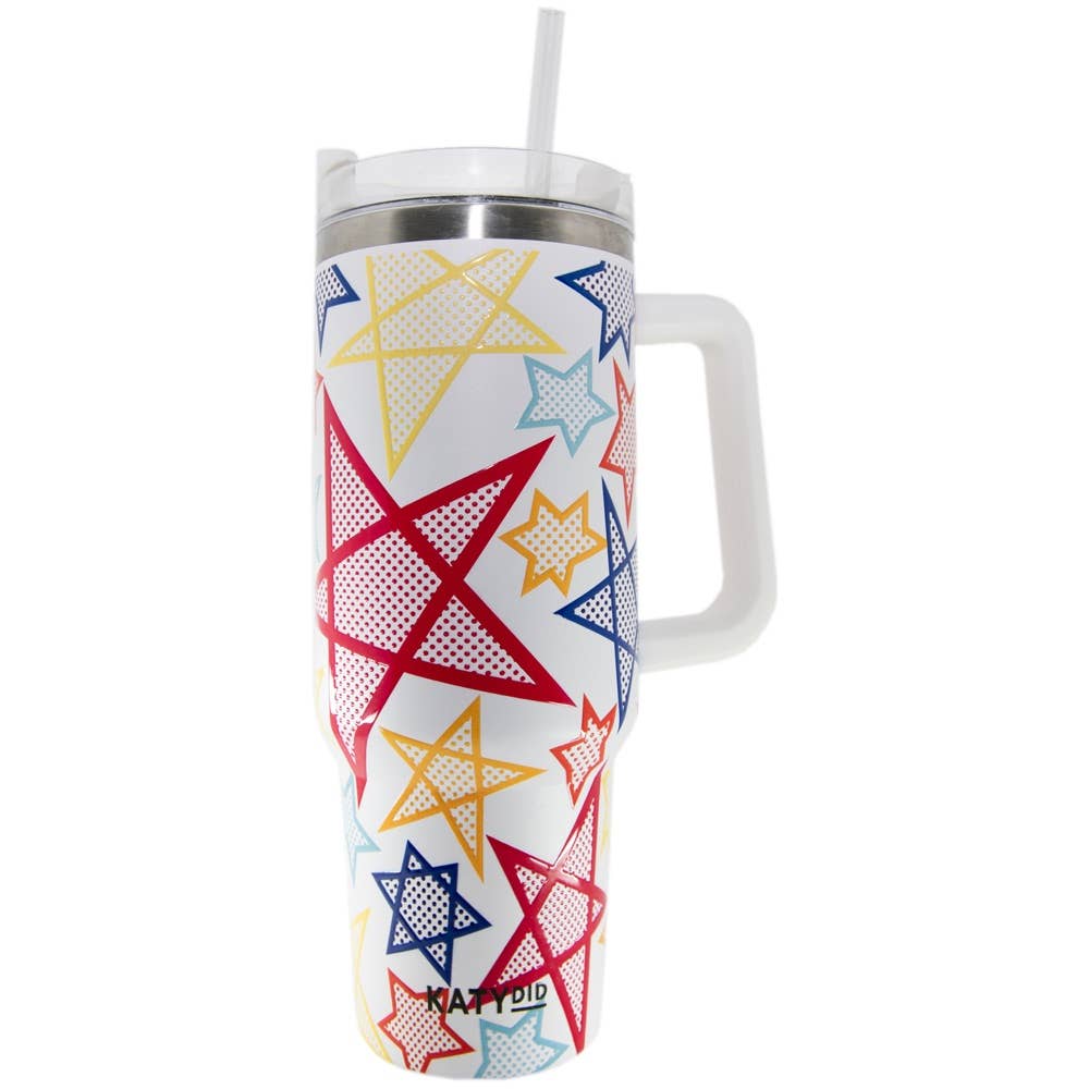 Rainbow Stars Tumbler Cup with Handle