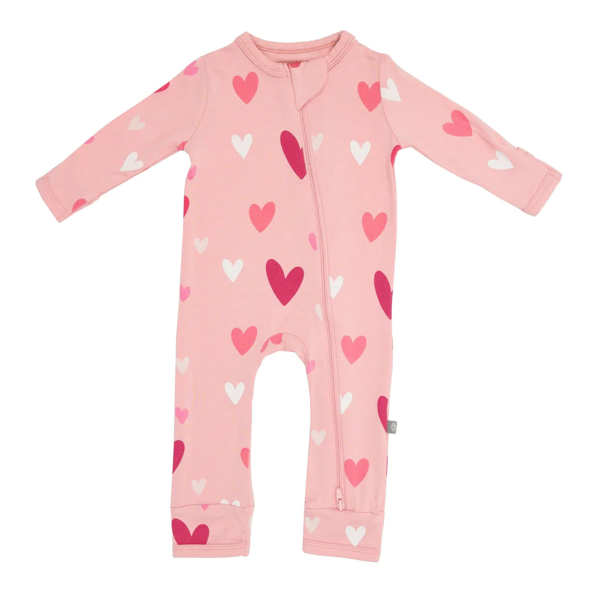 Kyte Baby Zippered Romper Crepe Hearts