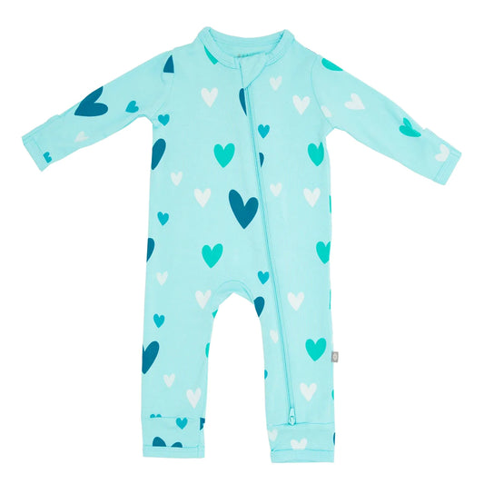 Kyte Baby Zippered Romper Robin Hearts